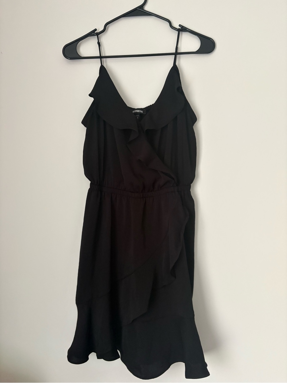 Express Black Ruffle Mini Dress